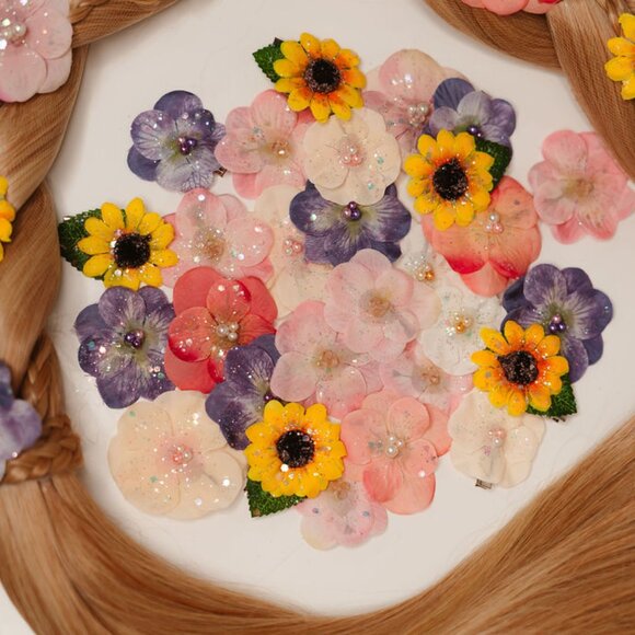 Rapunzel Inspired Flower Hair Clips (set of 20) | Accessories for Girls/Women main image 4